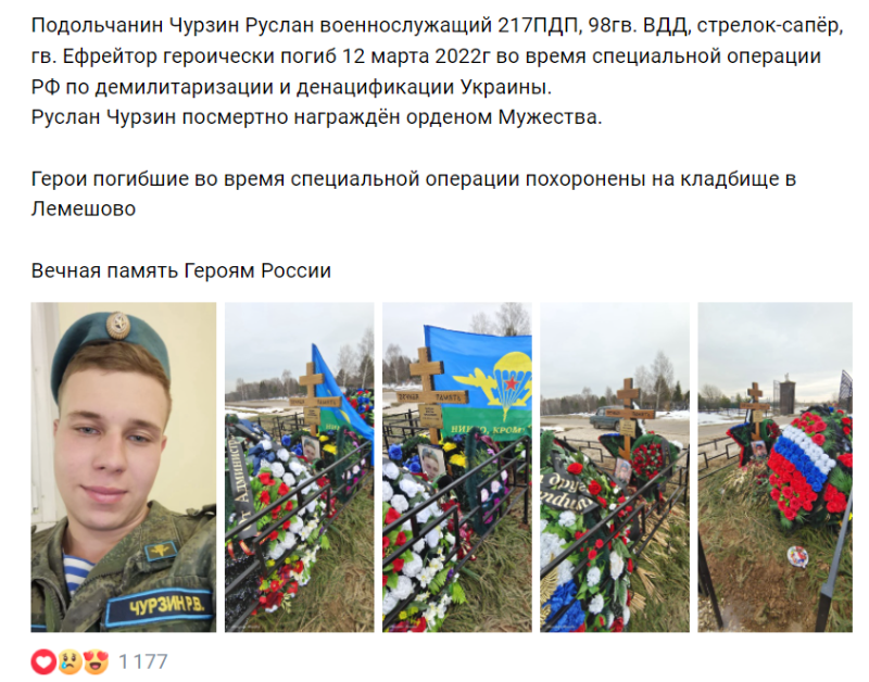 Официальное количество погибших на украине российских